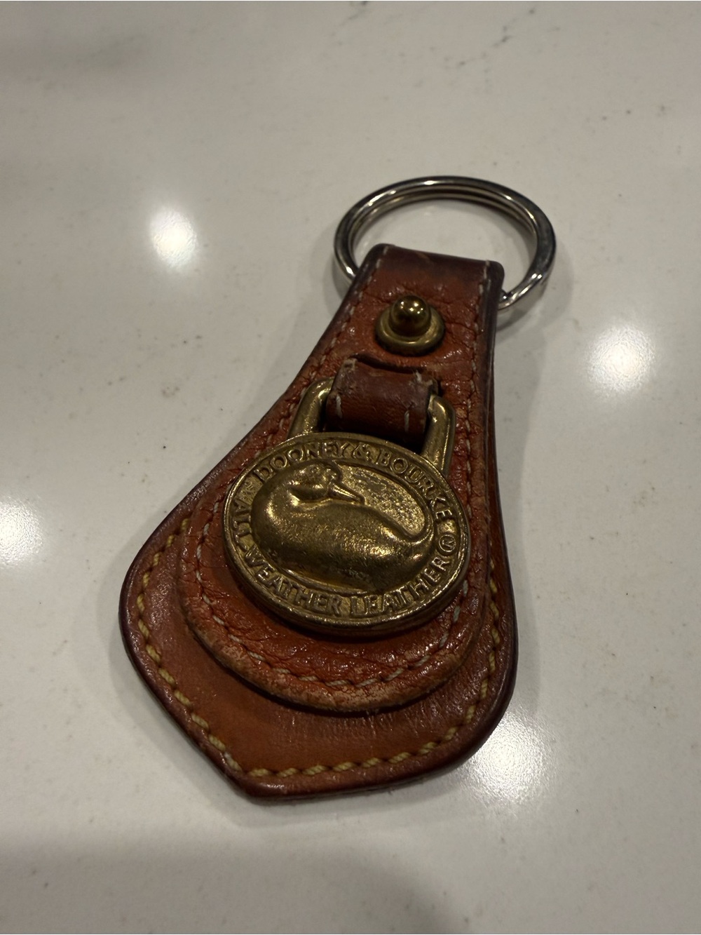 Dooney & Bourke All Weather Leather and Brass Duck Keychain Fob - Picture 6 of 9